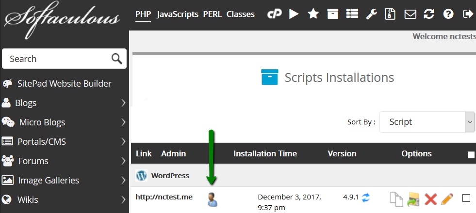 How to log in to WordPress using Softaculous